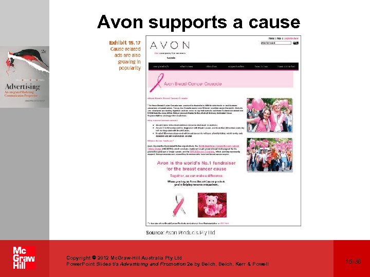 Avon supports a cause Copyright 2012 Mc. Graw-Hill Australia Pty Ltd Power. Point Slides