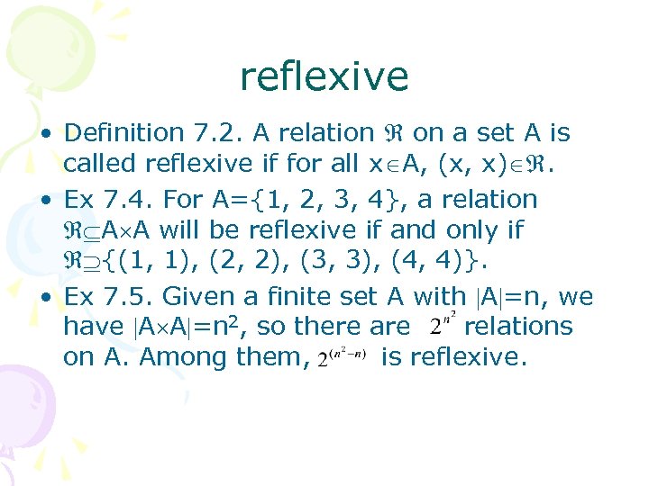 what does reflexive relationship mean