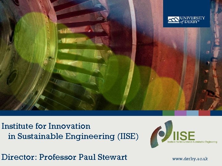 Institute for Innovation Education with the personal touch in Sustainable Engineering (IISE) Director: Professor