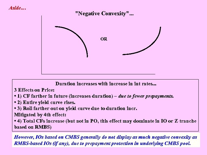 Aside… "Negative Convexity". . . OR Duration increases with increase in int rates. .