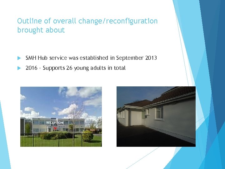Outline of overall change/reconfiguration brought about SMH Hub service was established in September 2013