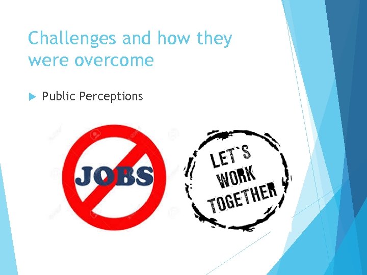 Challenges and how they were overcome Public Perceptions 