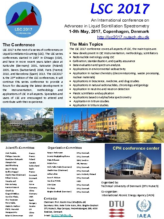 LSC 2017 An International conference on Advances in Liquid Scintillation Spectrometry 1 -5 th