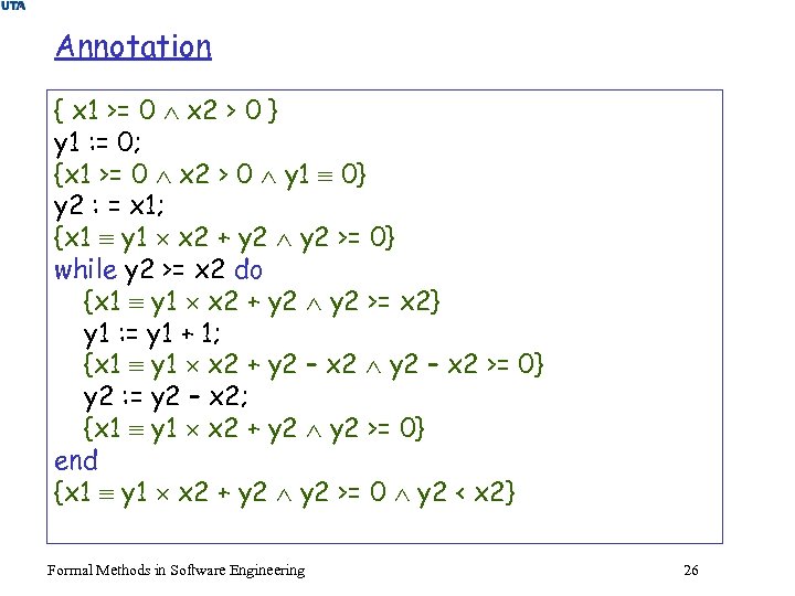 Annotation { x 1 >= 0 x 2 > 0 } y 1 :