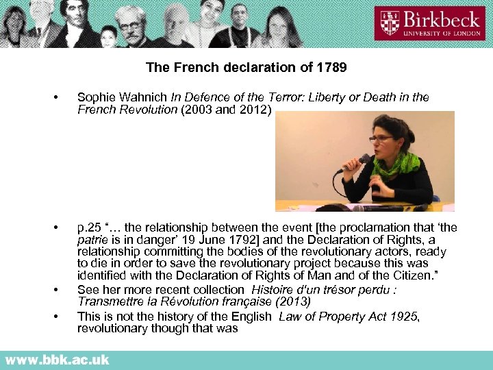 The French declaration of 1789 • Sophie Wahnich In Defence of the Terror: Liberty