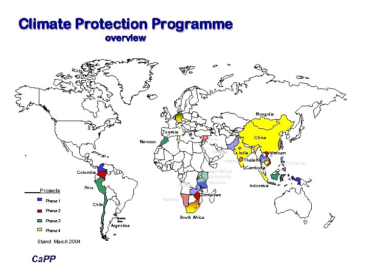 Climate Protection Programme overview Mongolia Tunesia China Syria Marocco Pakistan Karnataka East African Community