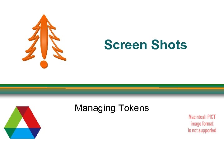 Screen Shots Managing Tokens 