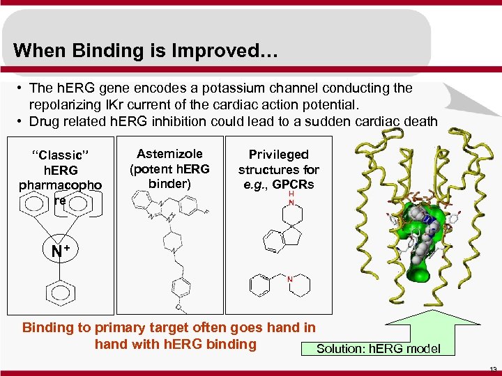 When Binding is Improved… • The h. ERG gene encodes a potassium channel conducting