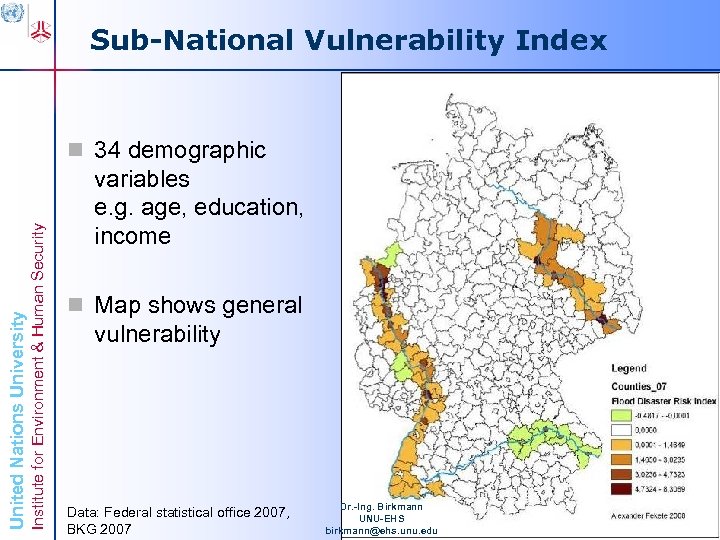 Sub-National Vulnerability Index Institute for Environment & Human Security United Nations University n 34