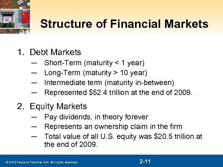 Structure of Financial Markets 1. Debt Markets ─ ─ Short-Term (maturity < 1 year)