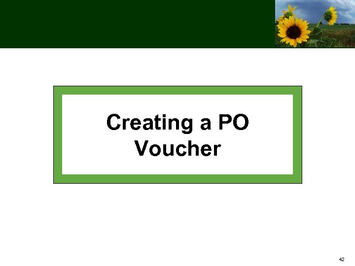 Creating a PO Voucher 42 