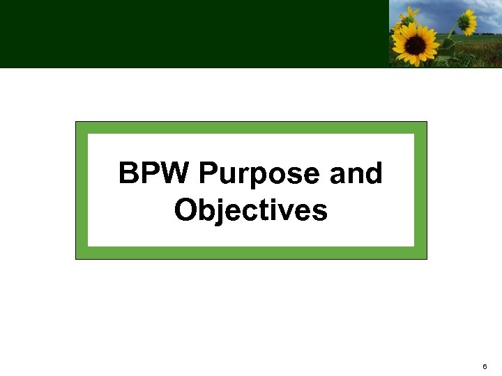 BPW Purpose and Objectives 6 