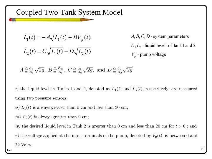Coupled Two-Tank System Model Lee 13 
