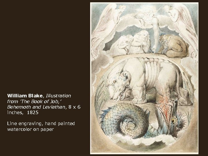 William Blake, Illustration from 'The Book of Job, ’ Behemoth and Leviathan, 8 x