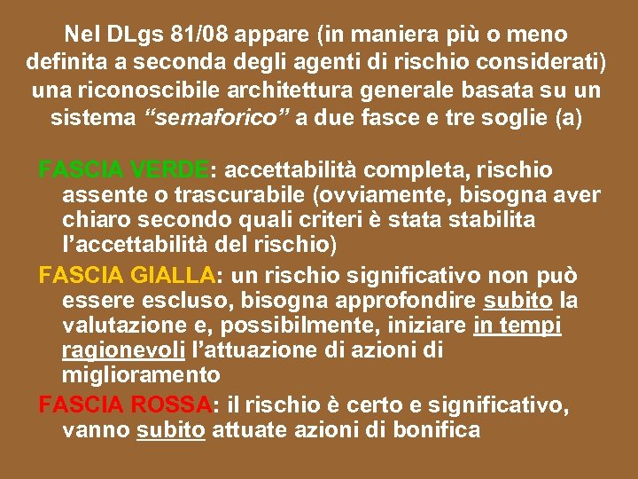 Nel DLgs 81/08 appare (in maniera più o meno definita a seconda degli agenti