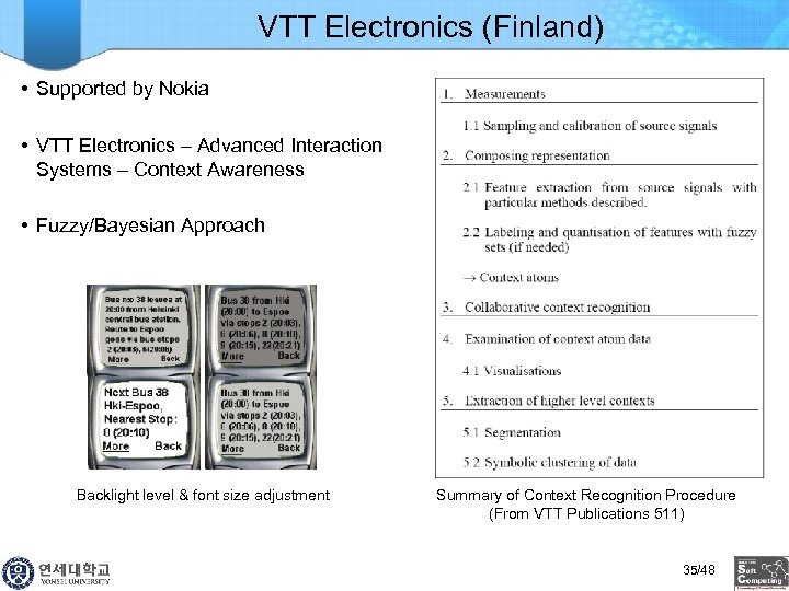 VTT Electronics (Finland) • Supported by Nokia • VTT Electronics – Advanced Interaction Systems