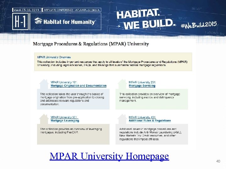 MPAR University Homepage 40 