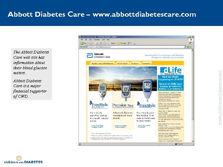 The Abbott Diabetes Care web site has information about their blood glucose meters. Abbott