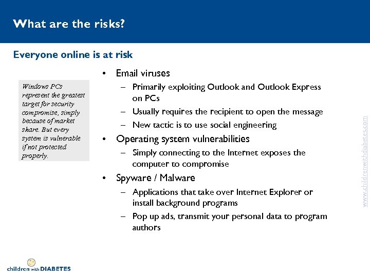 What are the risks? Everyone online is at risk Windows PCs represent the greatest