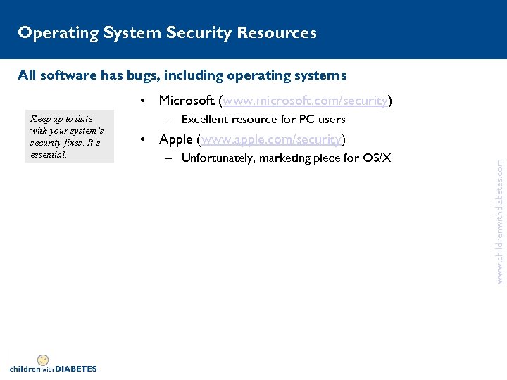 Operating System Security Resources All software has bugs, including operating systems • Microsoft (www.