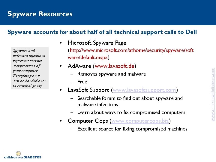 Spyware Resources Spyware and malware infections represent serious compromises of your computer. Everything on
