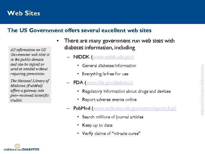 Web Sites The US Government offers several excellent web sites The National Library of