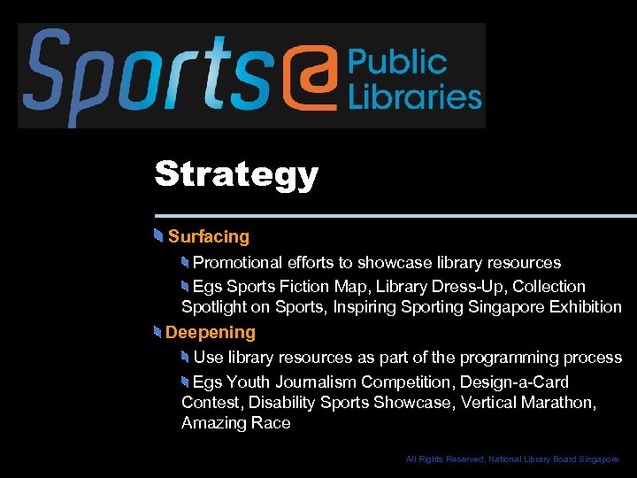 Strategy Surfacing Promotional efforts to showcase library resources Egs Sports Fiction Map, Library Dress-Up,