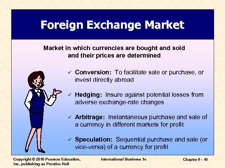 Foreign Exchange Market in which currencies are bought and sold and their prices are