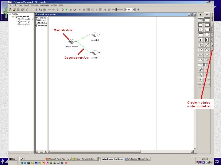 ASU MAT 591: Opportunities in Industry SES Workbench Model Main Module Dependence Arc Create