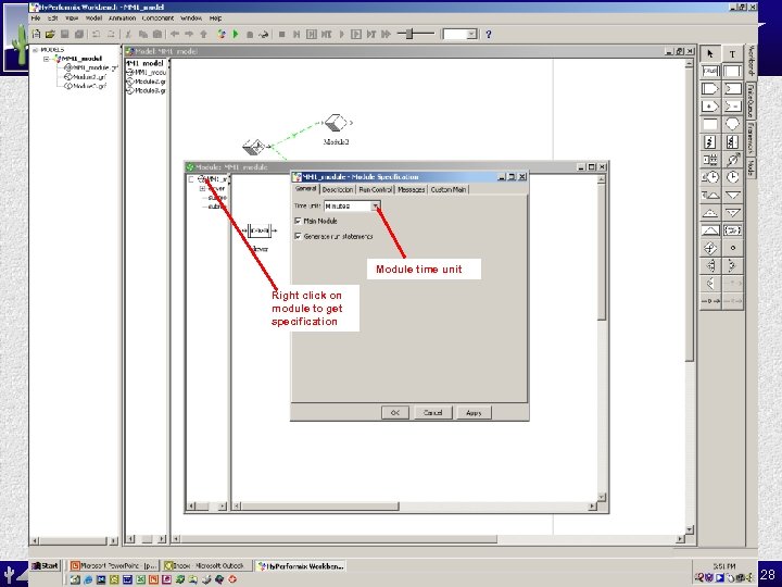 ASU MAT 591: Opportunities in Industry SES Workbench Model Module time unit Right click