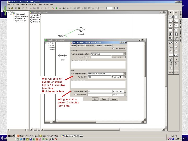 ASU MAT 591: Opportunities in Industry SES Workbench Model Will run until no events
