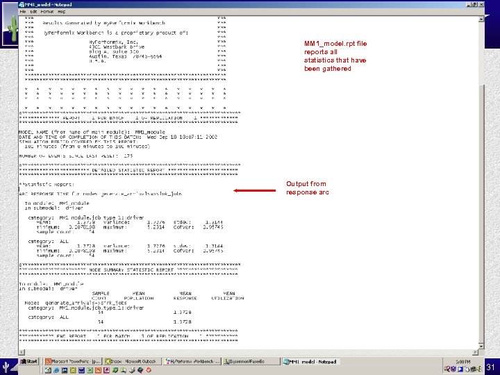 ASU MAT 591: Opportunities in Industry SES Workbench Model MM 1_model. rpt file reports