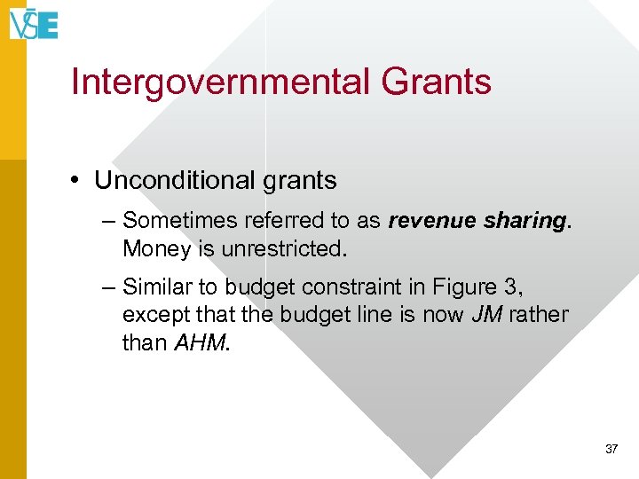 Intergovernmental Grants • Unconditional grants – Sometimes referred to as revenue sharing. Money is