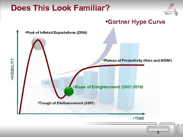 Does This Look Familiar? • Gartner Hype Curve • VISIBILITY • Peak of Inflated