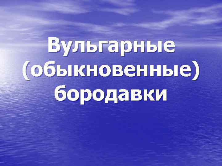 Вульгарные (обыкновенные) бородавки 