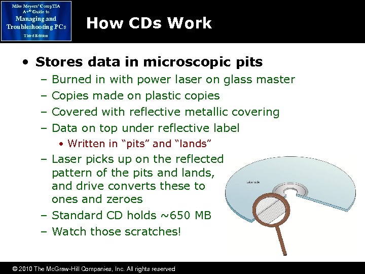 Mike Meyers’ Comp. TIA A+® Guide to Managing and Troubleshooting PCs How CDs Work