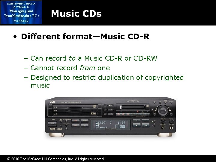 Mike Meyers’ Comp. TIA A+® Guide to Managing and Troubleshooting PCs Music CDs Third