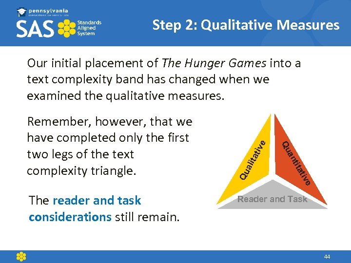 Step 2: Qualitative Measures tat ali Qu e tiv tita an Qu Remember, however,