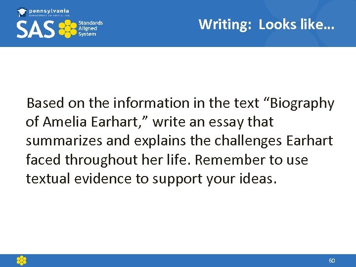 Writing: Looks like… Based on the information in the text “Biography of Amelia Earhart,