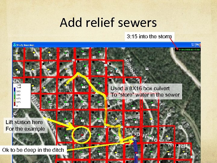 Add relief sewers 3: 15 into the storm Used a 8 X 16 box