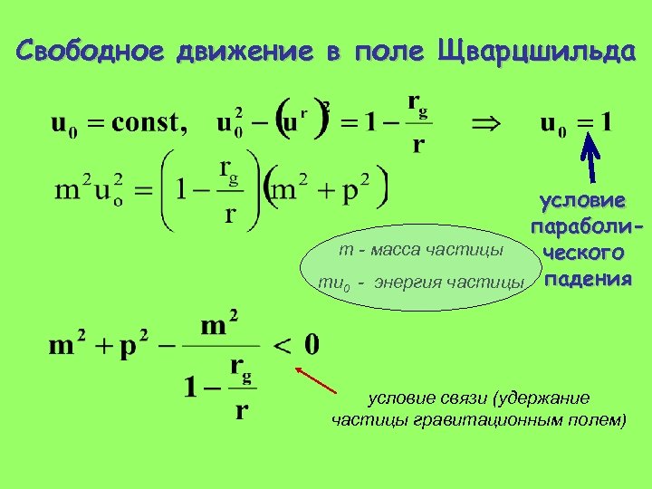 Свободное движение. Движение свободной частицы. Движение частиц в гравитационном поле. Удержание частиц.