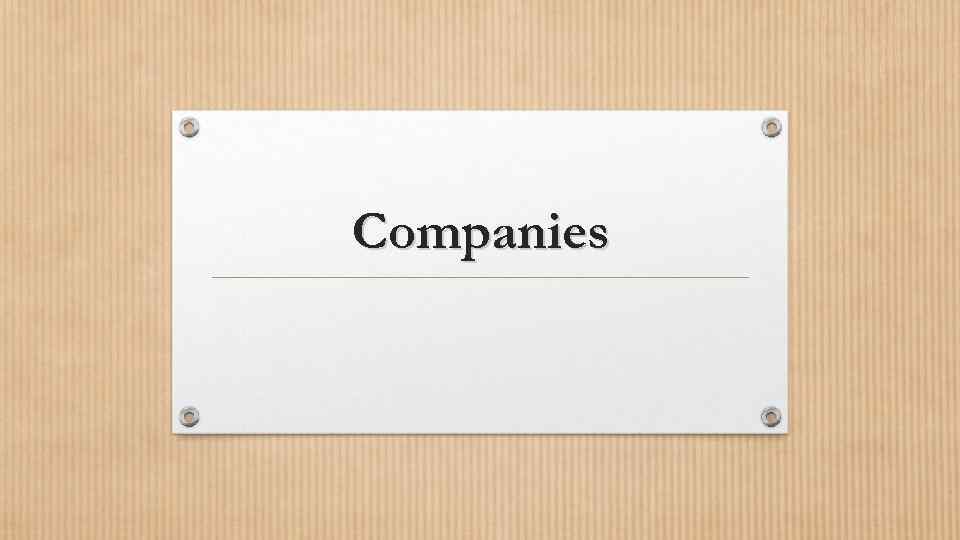 Companies 
