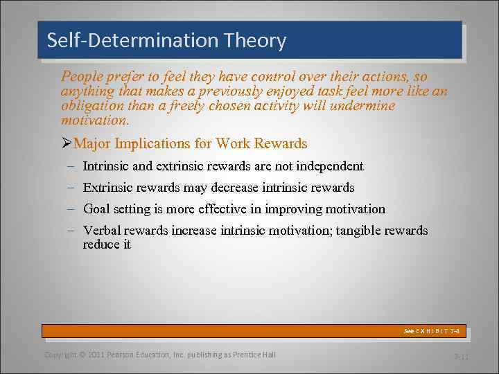 Self-Determination Theory People prefer to feel they have control over their actions, so anything