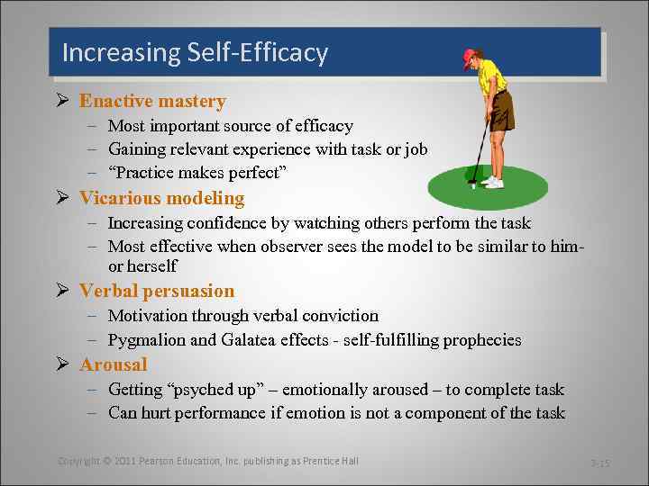 Increasing Self-Efficacy Ø Enactive mastery – Most important source of efficacy – Gaining relevant