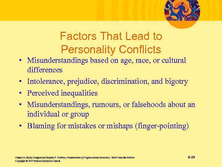 Factors That Lead to Personality Conflicts • Misunderstandings based on age, race, or cultural