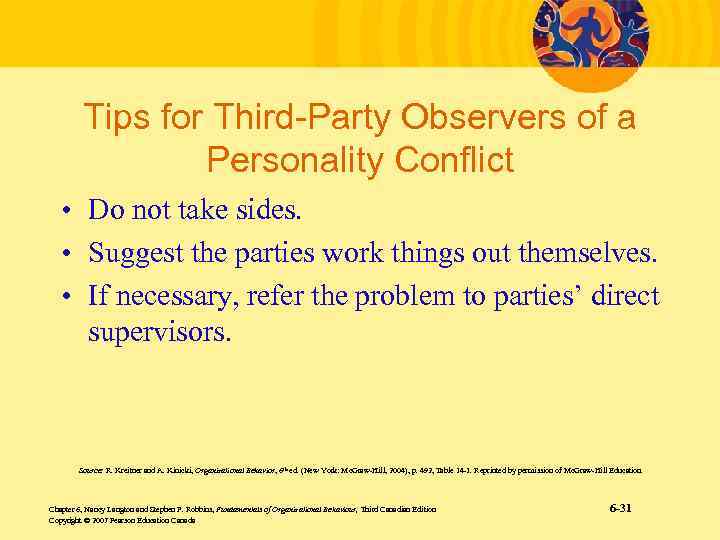Tips for Third-Party Observers of a Personality Conflict • Do not take sides. •