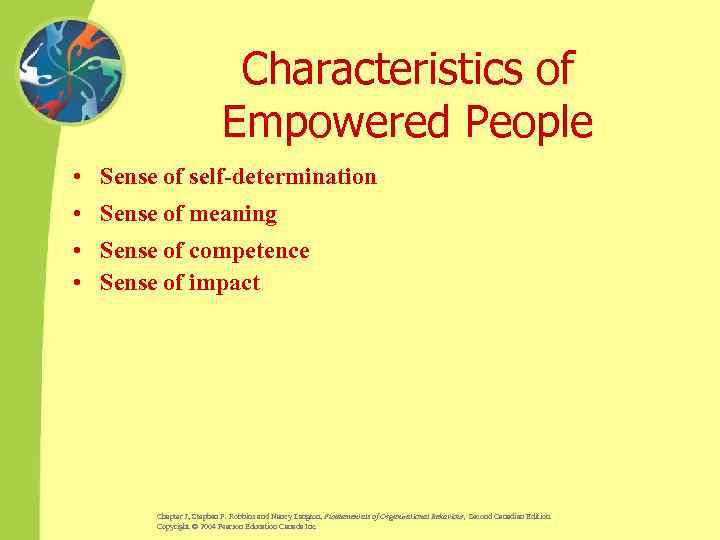 Characteristics of Empowered People • Sense of self-determination • Sense of meaning • Sense