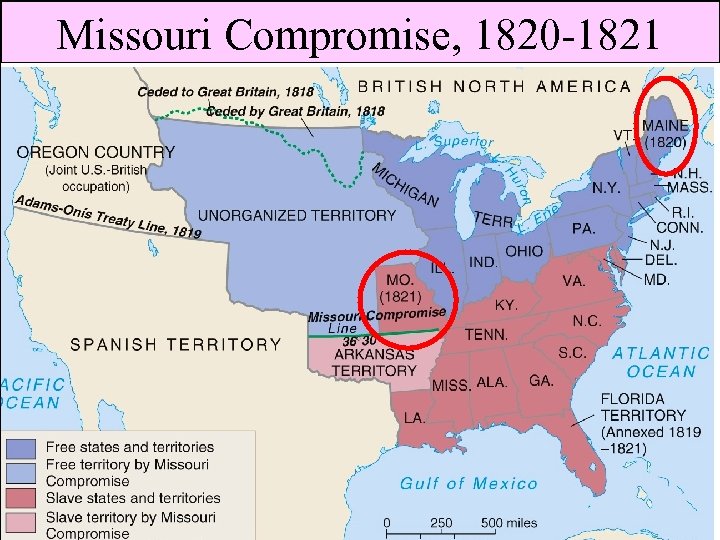 Missouri Compromise, 1820 -1821 