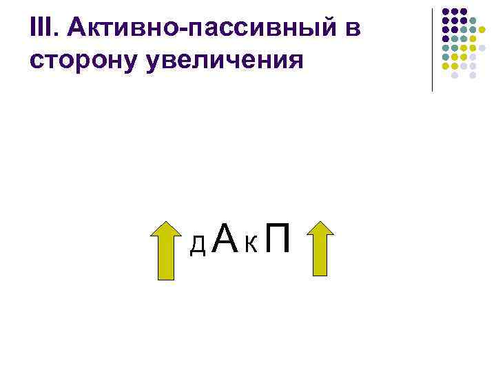 III. Активно-пассивный в сторону увеличения l Д АКП 