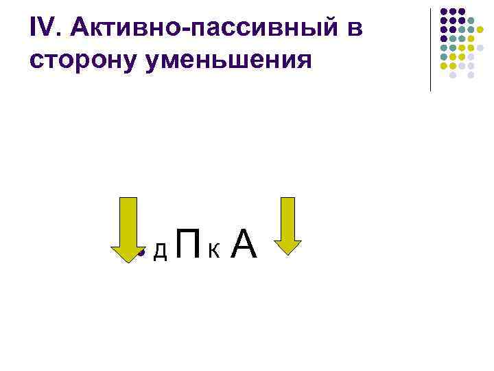 IV. Активно-пассивный в сторону уменьшения l Д ПК А 